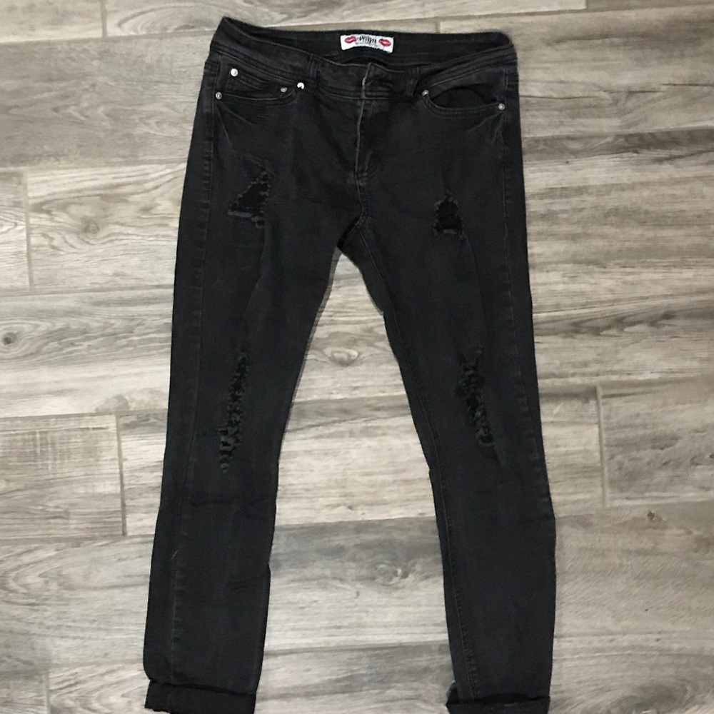 Black ripped jeans